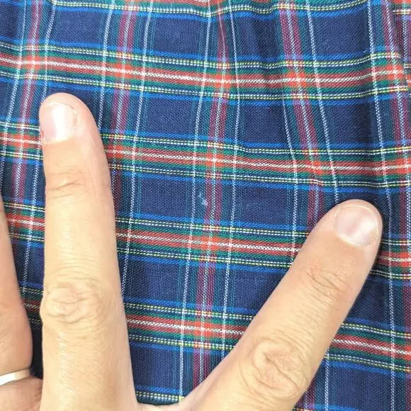 Vintage Princess Anne Dress Girls Size 4T Navy Plaid Smocked School - Picture 7 of 8